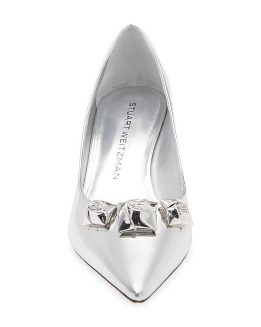 Stuart Weitzman White Rosie 50 Pump