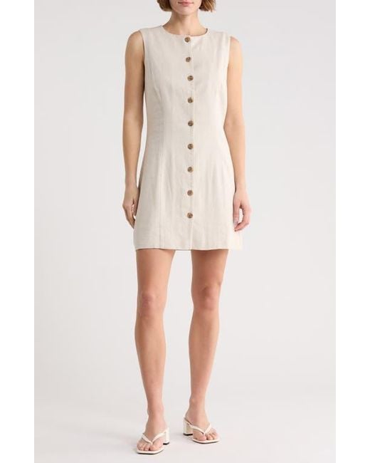 Leith Natural Linen Blend Minidress