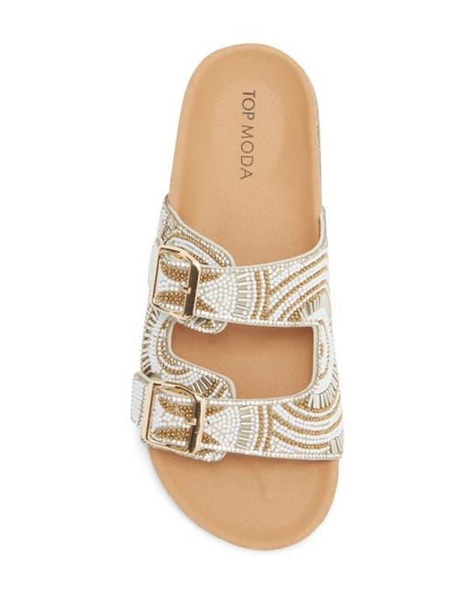 Top Moda Metallic Spring Slide Sandal