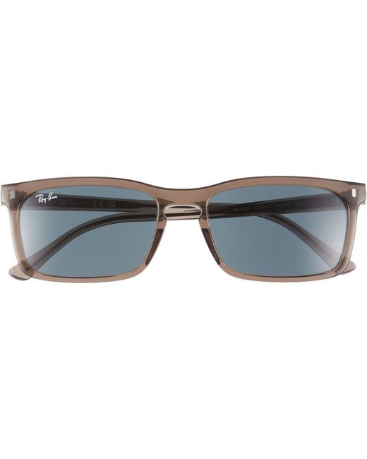 Ray-Ban Blue 59Mm Rectangular Sunglasses for men