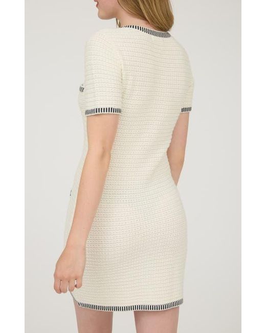 AUGUST SKY Natural Stripe Short Sleeve Minidress