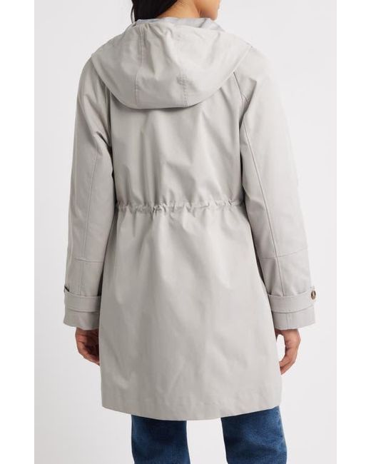 Bernardo Gray Hooded Raincoat