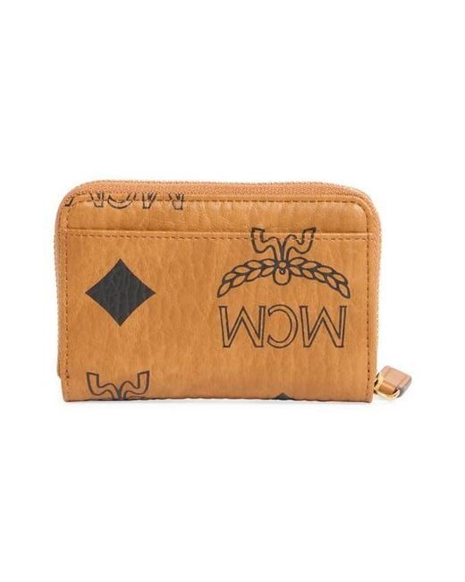 MCM Metallic Aren Zip Wallet