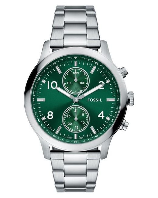 Fossil Green Bennett Multifunction Bracelet Watch, 45Mm for men