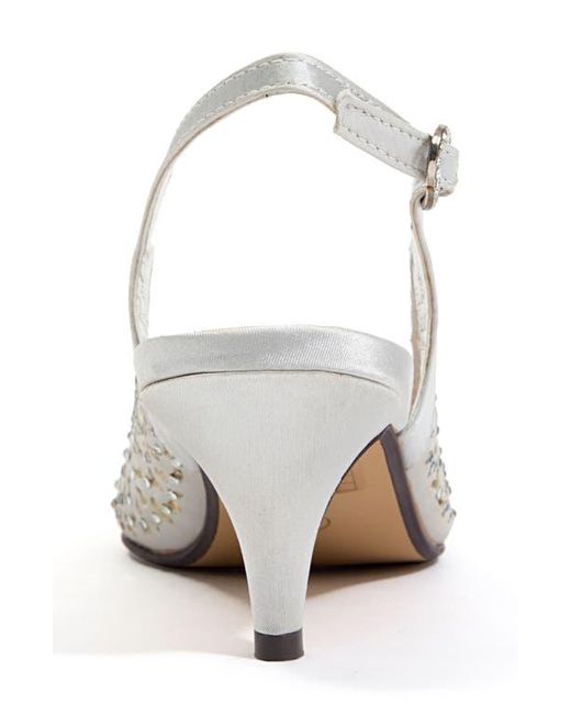 Lady Couture White Rhinestone Laser Cut Slingback Pump