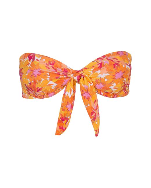 ViX Orange Scales Ripple Strapless Bikini Top