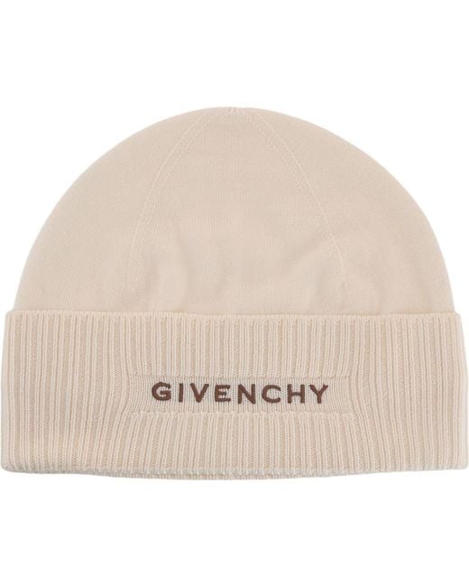 Givenchy Natural Logo Wool Beanie