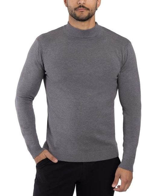 Xray Jeans Gray Mock Neck Knit Sweater for men