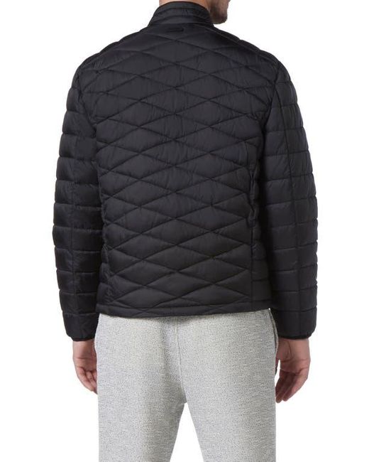 Andrew Marc Black Hackett Diamond Quilted Jacket for men
