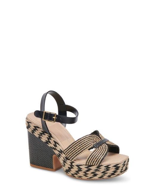 Dolce Vita Multicolor Cale Woven Raffia Platform Sandal