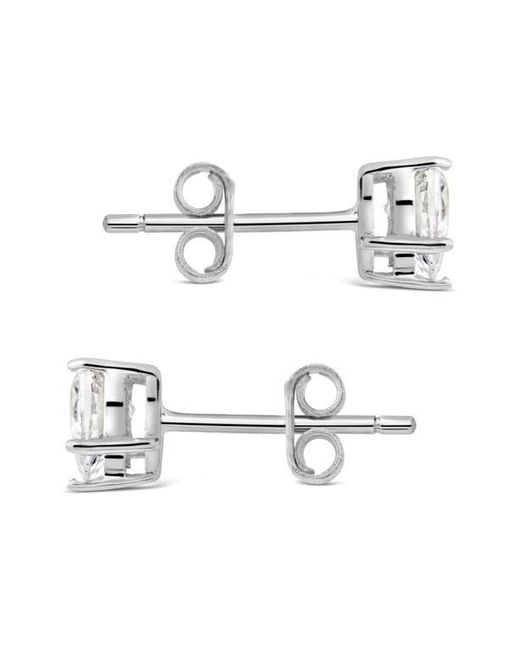 Sterling Forever White Sterling Cubic Zirconia Heart Stud Earrings
