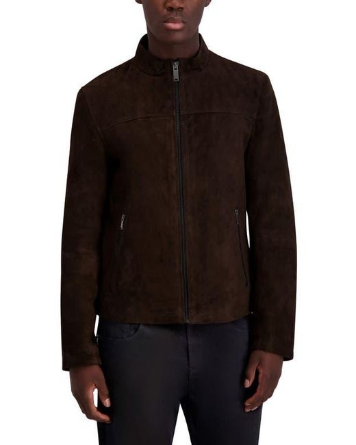 Karl Lagerfeld Black Suede Zip Jacket for men