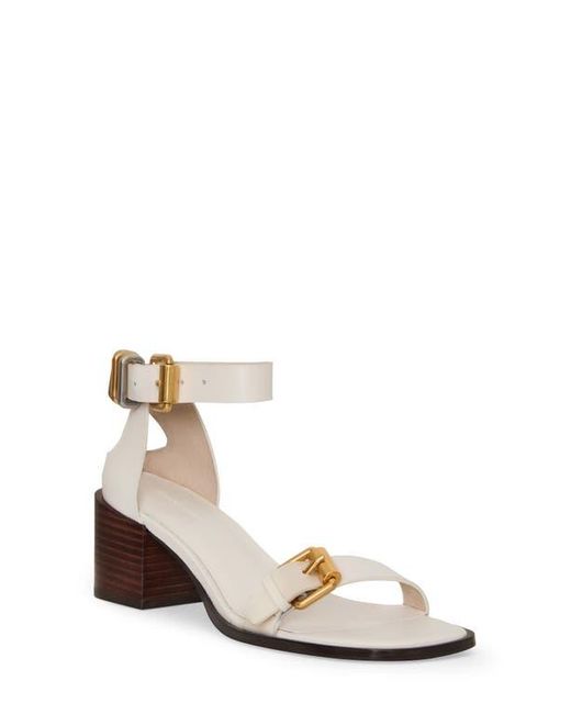 Rebecca Minkoff White Buckle Up Ankle Strap Sandal