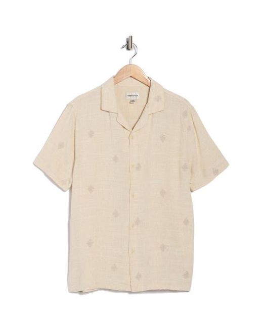 INDUSTRY REPUBLIC CLOTHING Natural Embroidered Camp Shirt for men