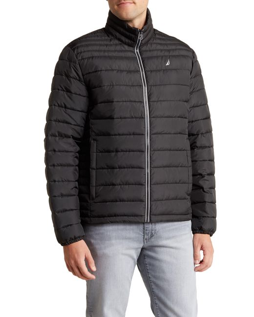 Nautica Black Quilted Water Resistant Puffer Jacket for men