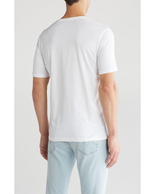 Slate & Stone White Cotton Jersey Pocket T-shirt for men