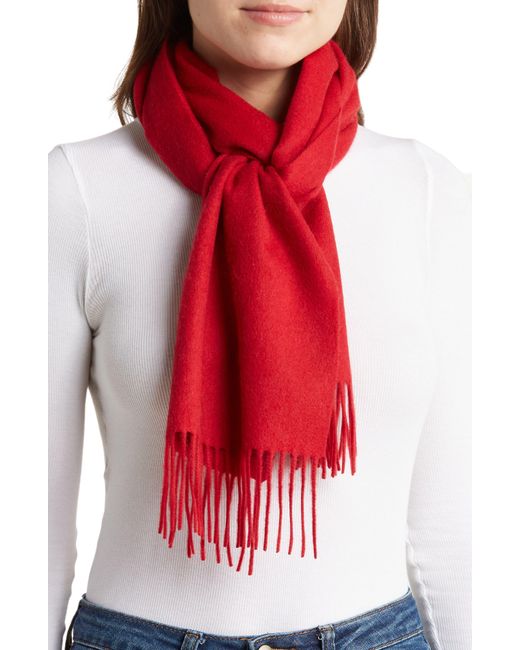 Phenix Red Solid Cashmere Scarf