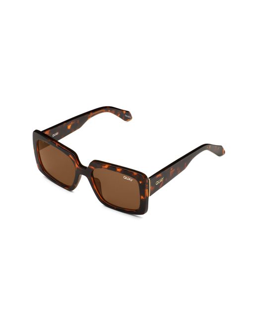 Quay Brown Total Vibe 47mm Polarized Square Sunglasses