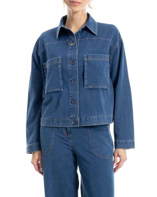 Max Studio Blue Piqué Jacket