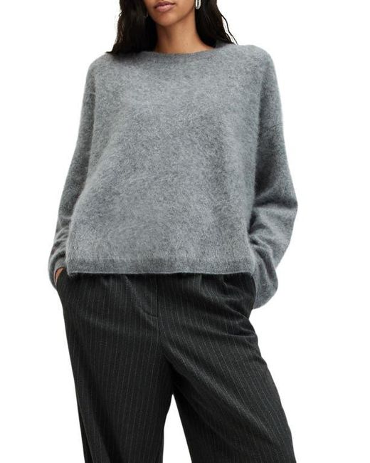 AllSaints Gray Rebel Cashmere Crewneck Sweater