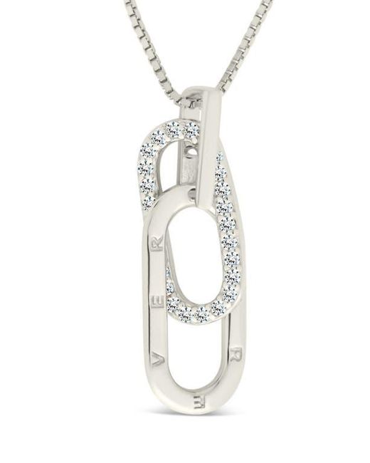 Sterling Forever White Fenella Interlocking Cubic Zirconia Pendant Necklace