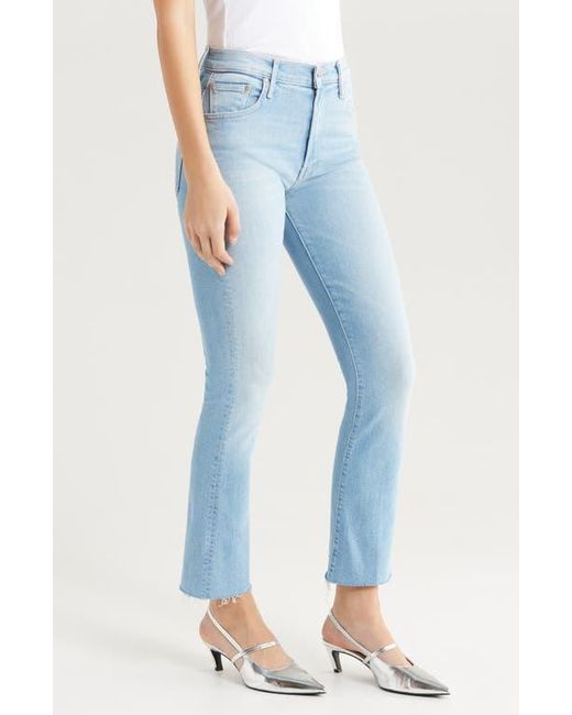 Mother Blue The Insider High Waist Fray Hem Crop Bootcut Jeans