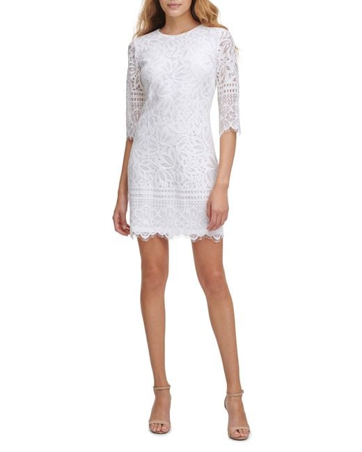 Kensie White Lace Sheath Dress