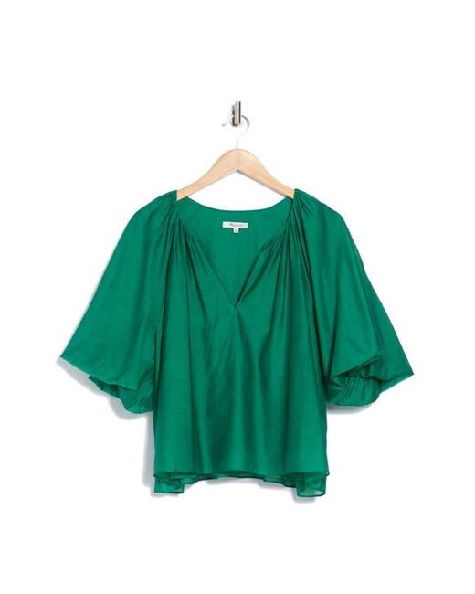 Madewell Green Bubble Sleeve Top