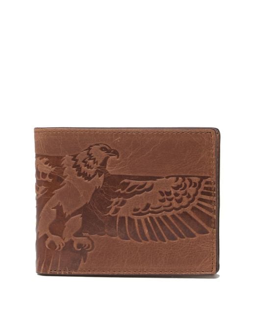 Fossil Brown Eagle Bi-fold Leather Wallet for men