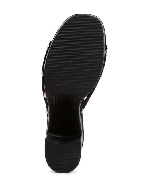 Rag & Co Black Cartera Suede Stud Mule