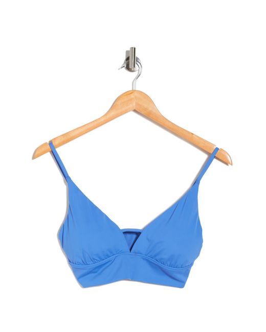 Billabong Blue Classic Solid V-neck Bikini Top