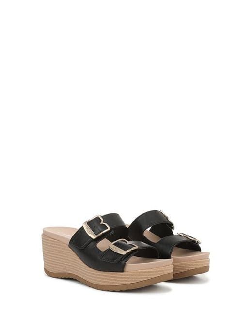 Dr. Scholls Black Cali Breeze Wedge Sandal