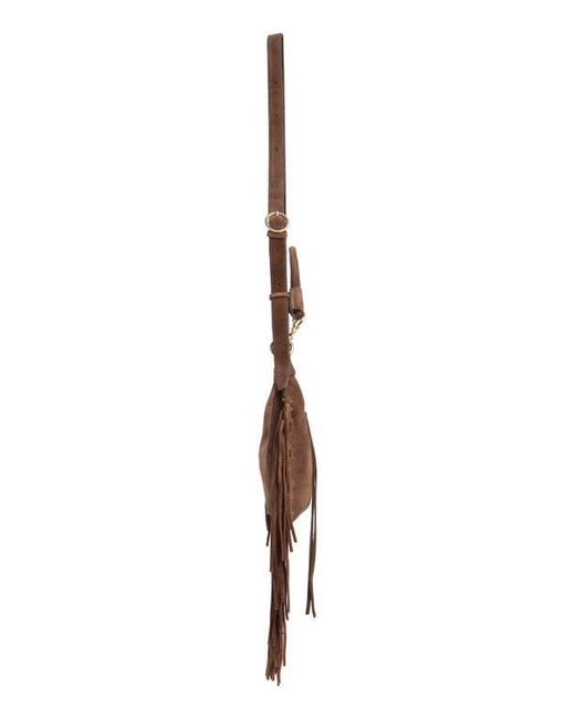 Rebecca Minkoff Darren Slim Fringe Suede Crossbody Bag in Metallic