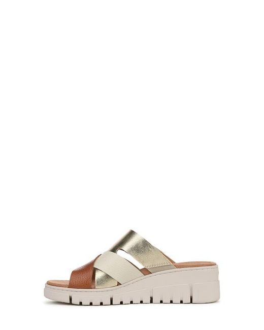 Vionic Brown Uptown Sunset Platform Wedge Slide Sandal