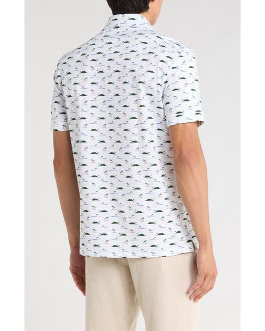 Bugatchi Blue Ooohcotton Short Sleeve Button-Up Shirt for men
