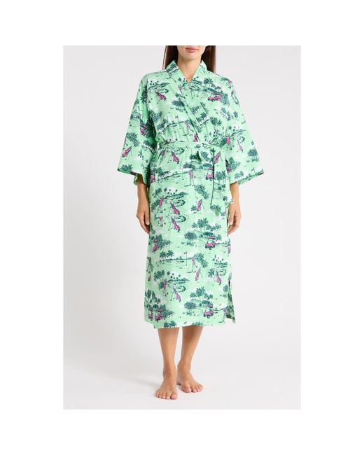 Printfresh Green Print Robe