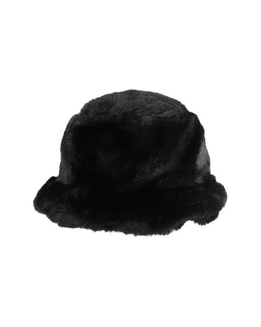 Kurt Geiger Black Faux Fur Bucket Hat