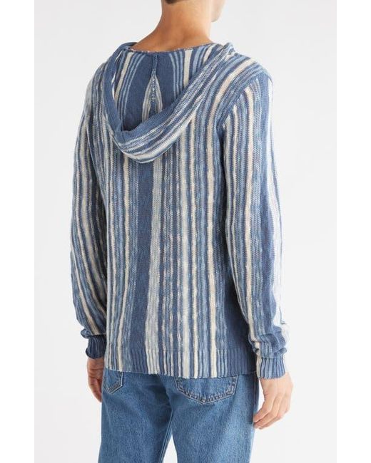 Lucky Brand Blue Baja Stripe Hooded Sweater for men