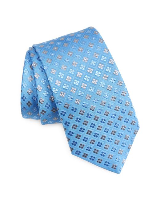 Duchamp Blue Medallion Silk Tie for men