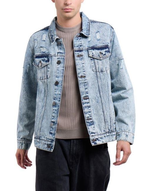 Xray Jeans Blue Washed Denim Slim Jacket for men