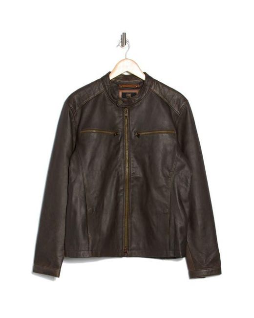 Frye Black Cafe Racer Leather Jacket for men