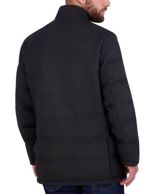 Cole Haan Blue Padded Down Wool Blend Jacket for men