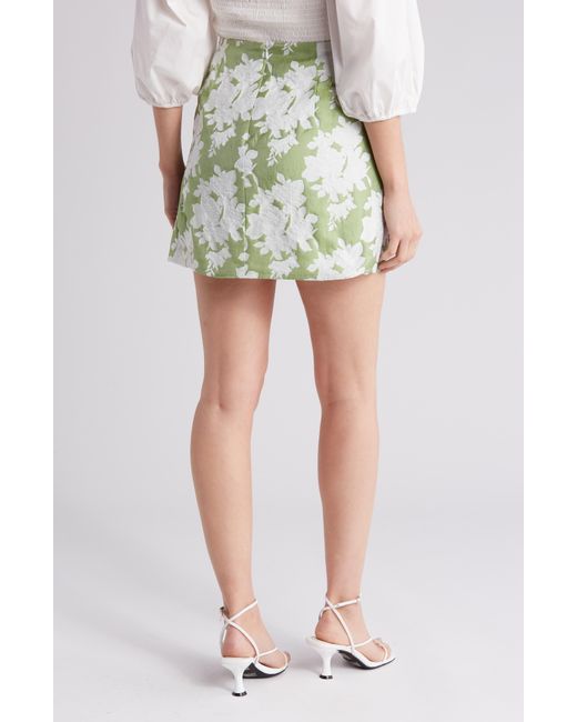 Lulus Green Feelin' Flirty Floral Miniskirt