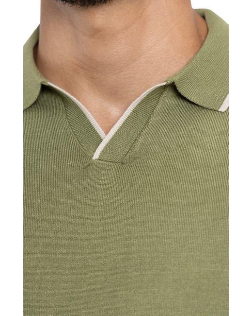 Xray Jeans Green V-Neck Polo Sweater for men