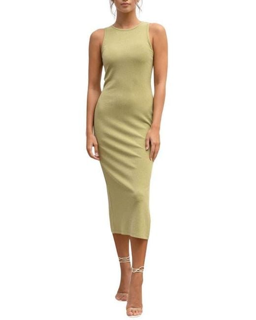 Blu Pepper Green Ribbed Tank Dress
