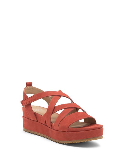 Eileen Fisher Red Extra Leather Platform Sandal
