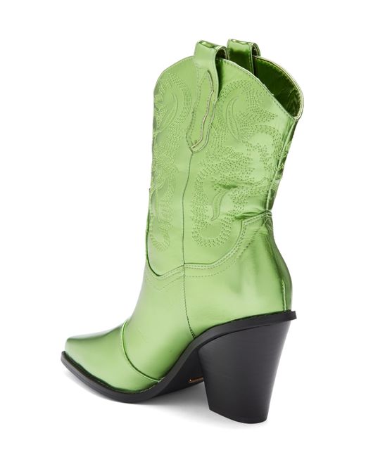 Billini Sergio Metallic Western Boot in Green Lyst