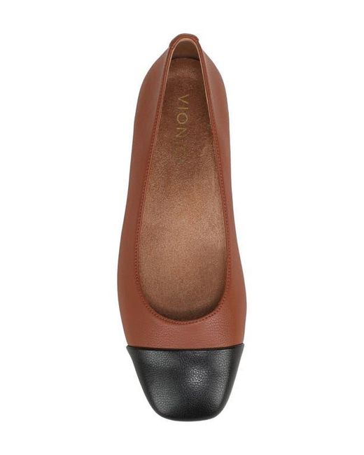 Vionic Brown Hollen Cap Toe Ballet Flat