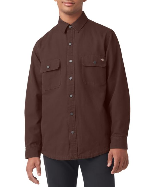 Dickies Brown Duck Flannel Lined Button-up Shirt for men