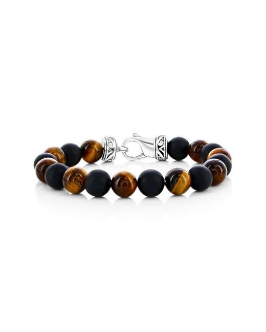 Black Jack Jewelry Black Onyx & Tiger's Eye Beaded Bracelet for men
